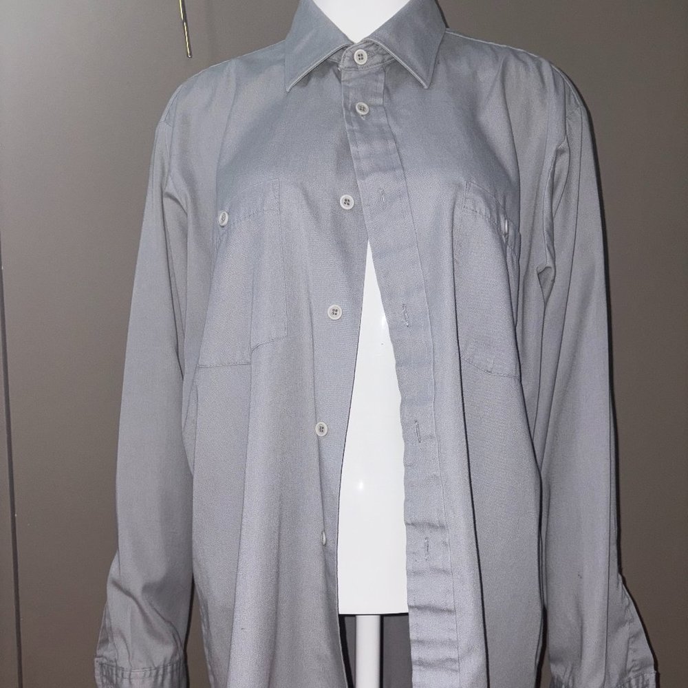 Vintage Arrow Trapping Light Grey Button Up Shirt L